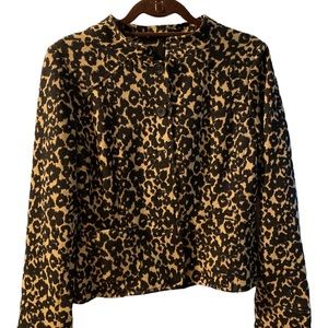 ECI New York Beautiful leopard print jacket in brown and black with gold